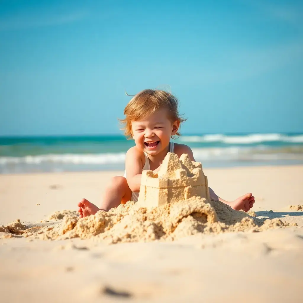 AI generated image - Child playing with in sand