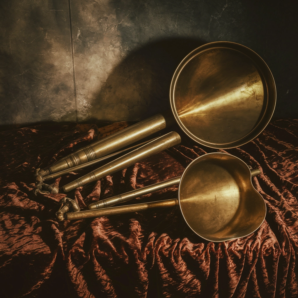 Antique Brass Dreams on Burnt Velvet