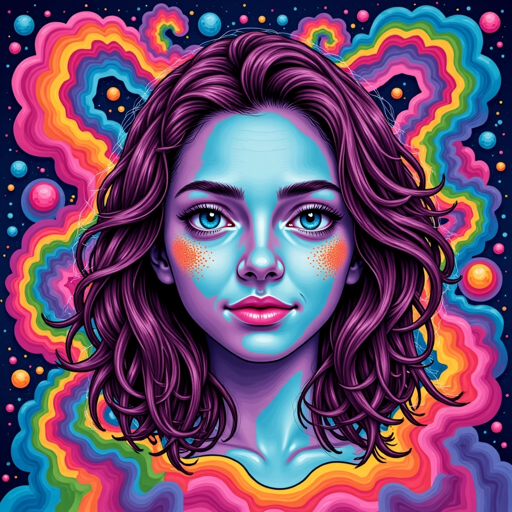 AI-generated slika AI generator slika u trippy ilustrativnom stilu