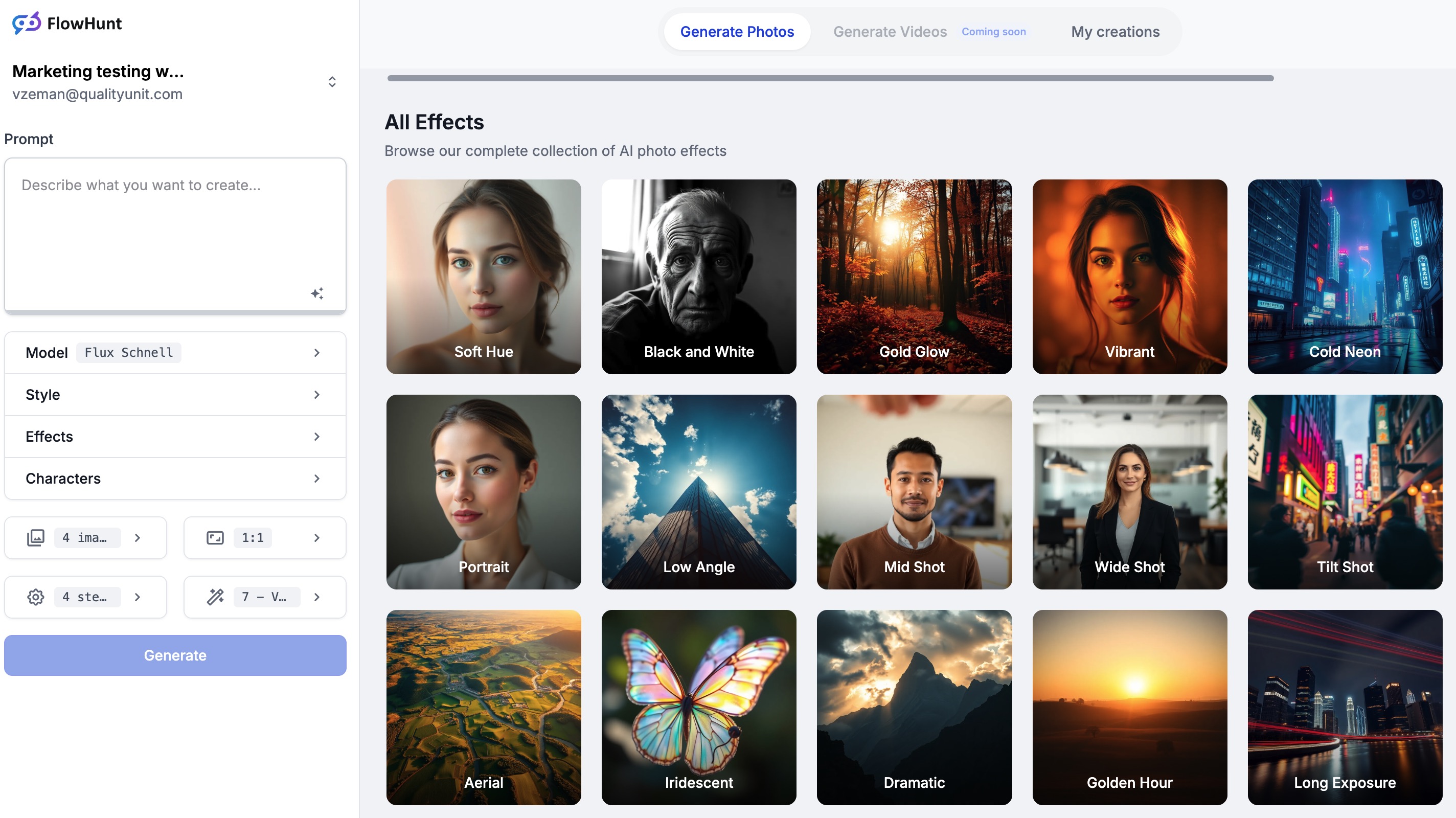 Generate AI Images with stunning effects