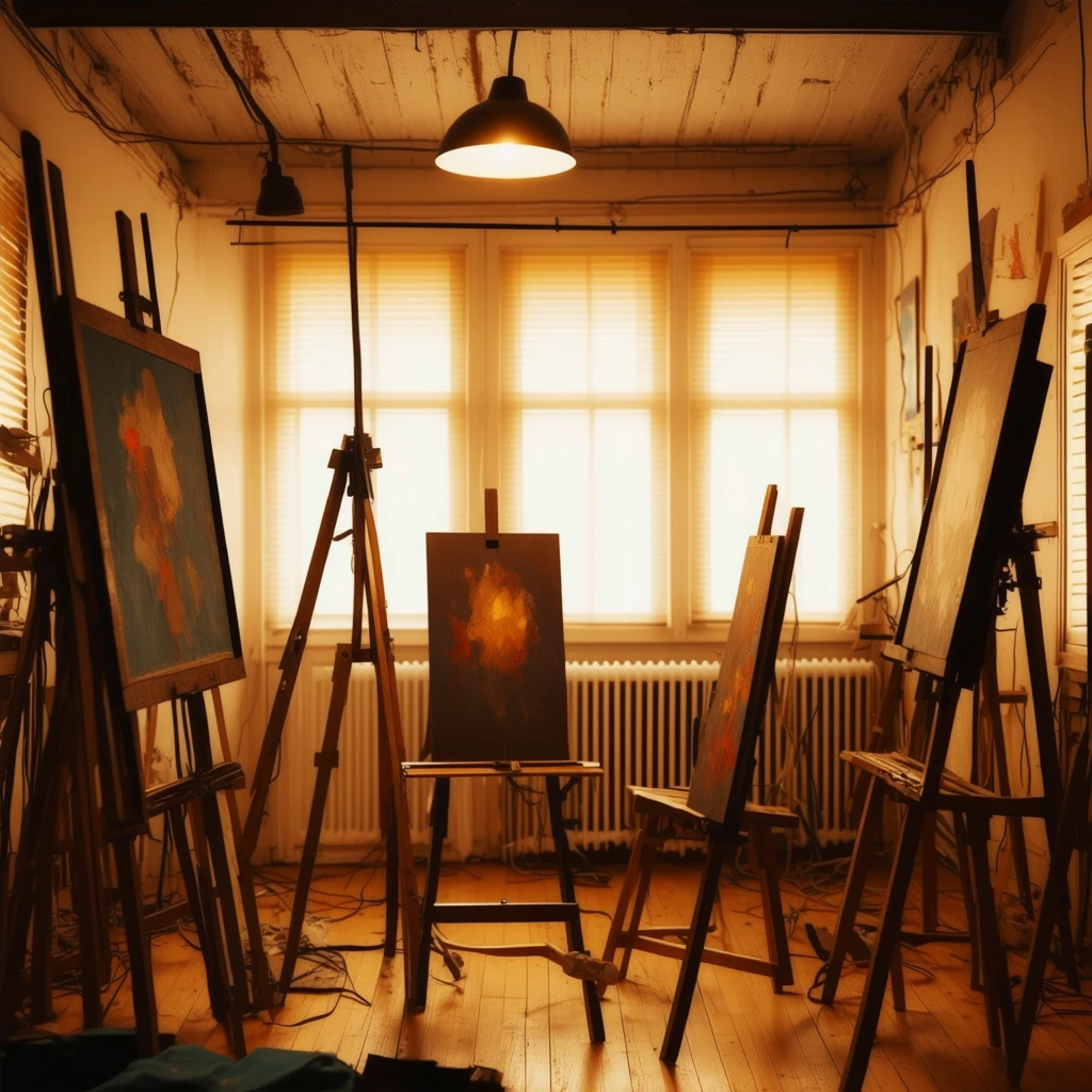 Artist’s Studio with Focused Lighting