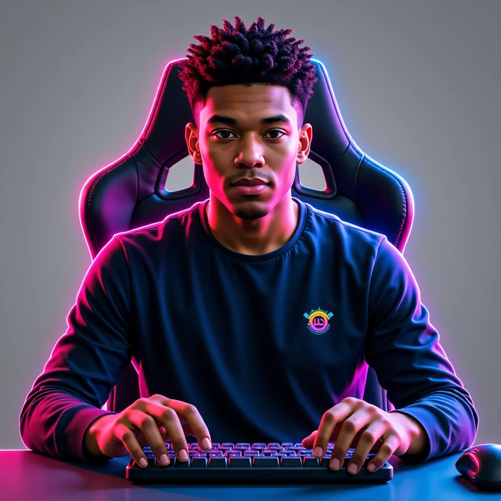 AI generated gamer avatar of a young black man