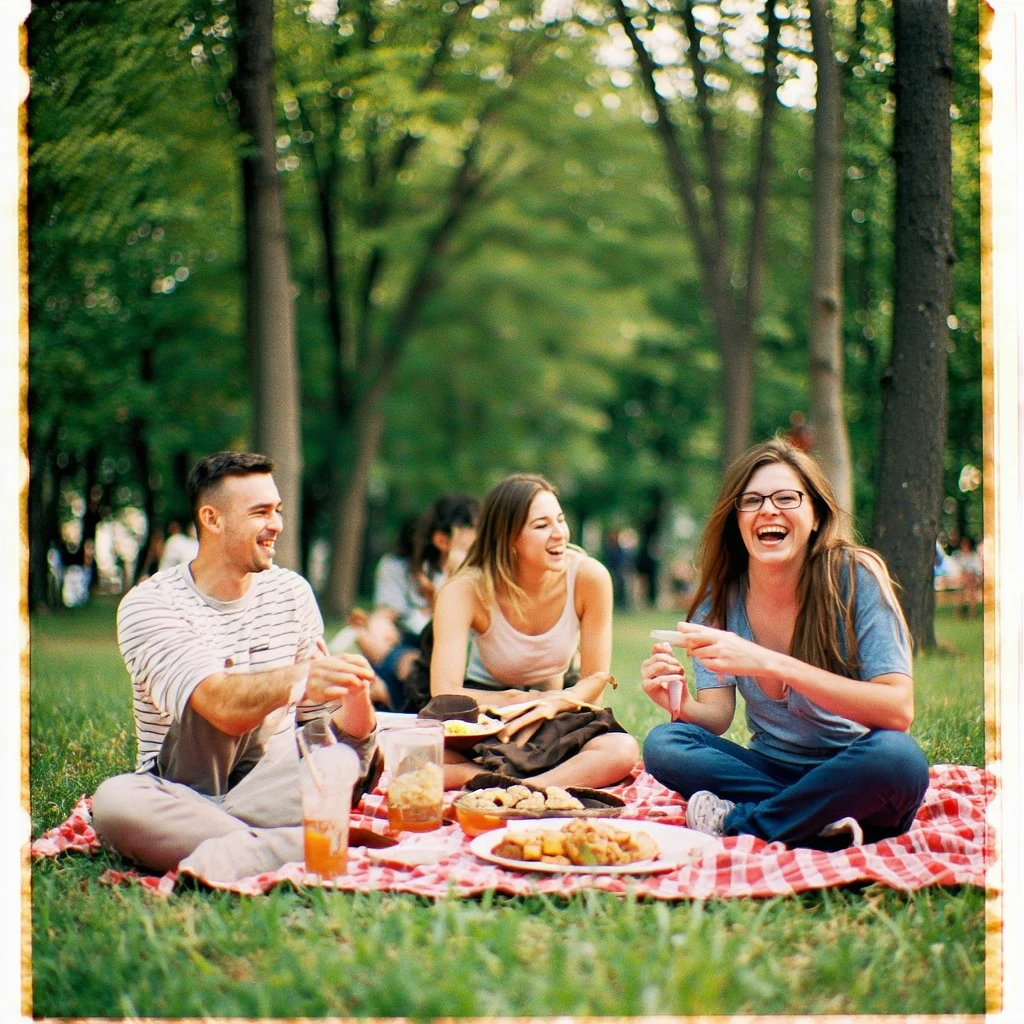 Analog Memory of a Group Picnic in a Park